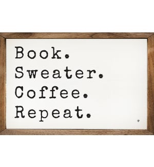 Book Sweater Coffee Repeat White